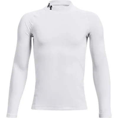 Under Armour ARMOUR MOCK Chlapecké tričko s dlouhým rukávem, bílá, velikost M