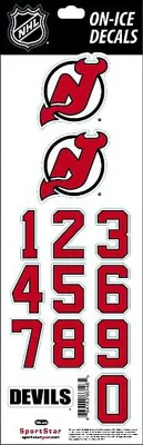 Samolepky na helmu New Jersey Devils NHL Decals Red